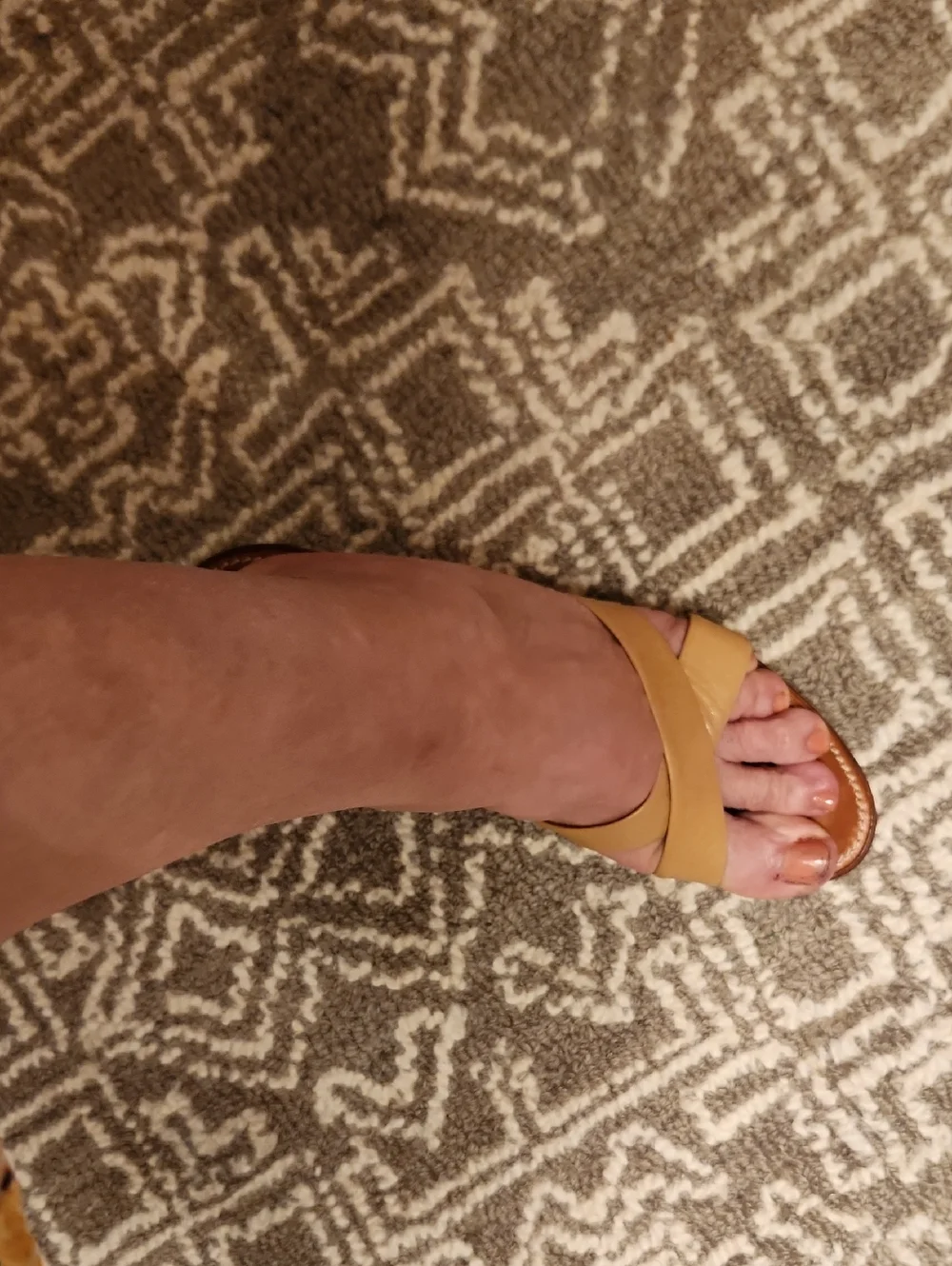 Yves Saint Laurent Tan Leather Cross-strap Heels Platform Slides Size 39/8.5